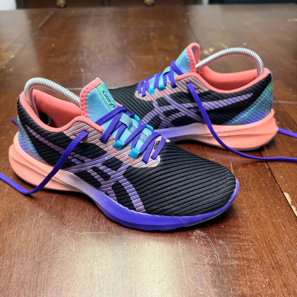 Asics Versablast Running Shoes Women 7 Black Purple Multi Color 1012A985
